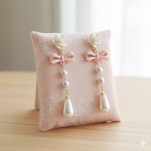 Pearl & Bow Earrings